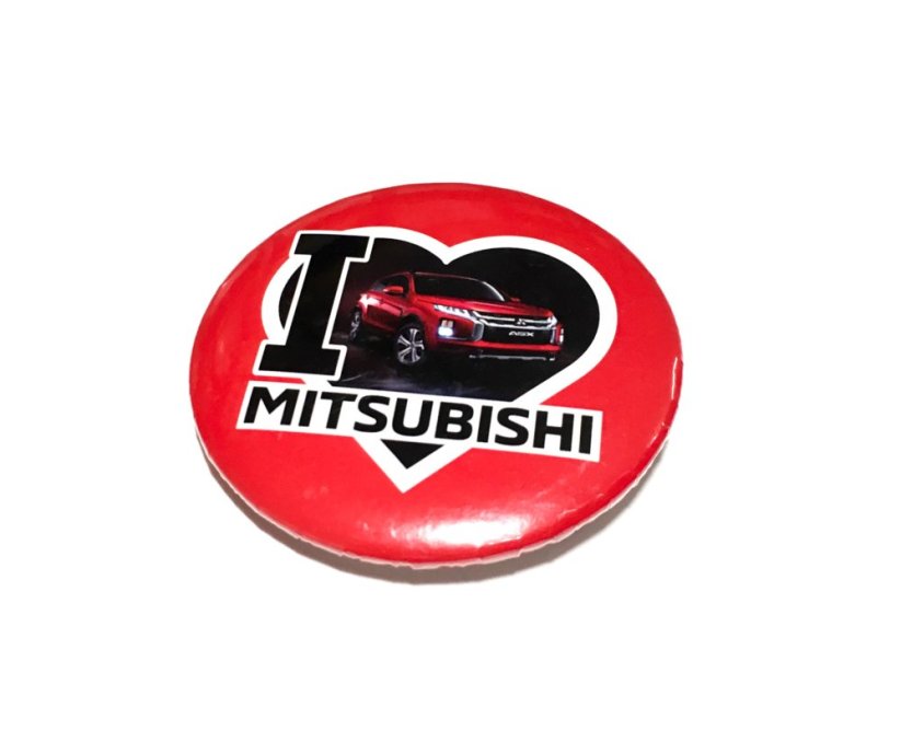Odznak I Love Mitsubishi – červená