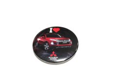 Odznak I Love Mitsubishi – čierna
